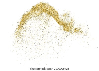 Textura Glitter De Oro Aislada En Blanco. Secuencias de colores doradas. Fondo Celebratorio. Explosión Dorada De Confetti. Ilustración De Vectores, Eps 10.