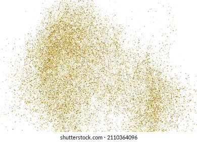 Textura Glitter De Oro Aislada En Blanco. Secuencias de colores doradas. Fondo Celebratorio. Explosión Dorada De Confetti. Ilustración De Vectores, Eps 10.