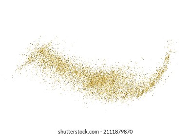 Gold Glitter Texture Isolated On White. Goldish Color Sequins. Celebratory Background. Golden Explosion Of Confetti. Vector Illustration, Eps 10.