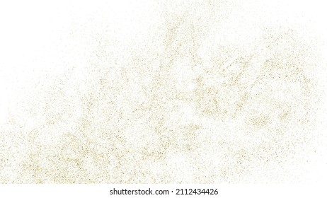 Gold Glitter Texture Isolated on White. Amber Particles Color. Celebratory Background. Golden Explosion of Confetti. Design Element. Digitally Generated Image. Vector Illustration, EPS 10.