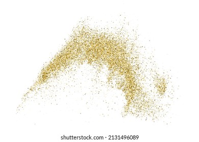 Gold Glitter Texture Isolated On White. Goldish Color Sequins. Celebratory Background. Golden Explosion Of Confetti. Vector Illustration, Eps 10.