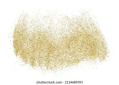 Gold Glitter Texture Isolated On White. Goldish Color Sequins. Celebratory Background. Golden Explosion Of Confetti. Vector Illustration, Eps 10.