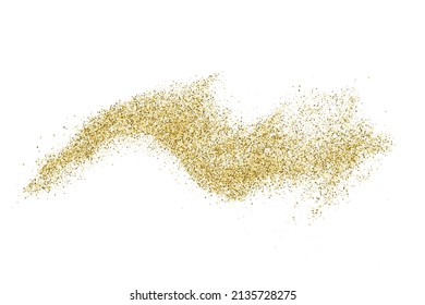 Textura Glitter De Oro Aislada En Blanco. Secuencias de colores doradas. Fondo Celebratorio. Explosión Dorada De Confetti. Ilustración De Vectores, Eps 10.