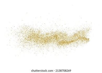Textura Glitter De Oro Aislada En Blanco. Secuencias de colores doradas. Fondo Celebratorio. Explosión Dorada De Confetti. Ilustración De Vectores, Eps 10.