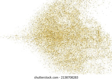 Gold Glitter Texture Isolated On White. Goldish Color Sequins. Celebratory Background. Golden Explosion Of Confetti. Vector Illustration, Eps 10.