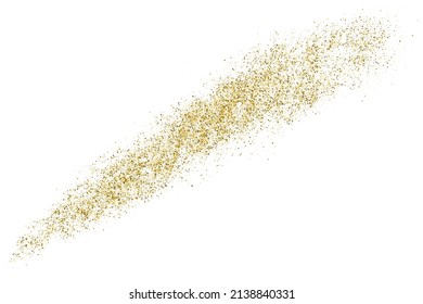 Gold Glitter Texture Isolated On White. Goldish Color Sequins. Celebratory Background. Golden Explosion Of Confetti. Vector Illustration, Eps 10.
