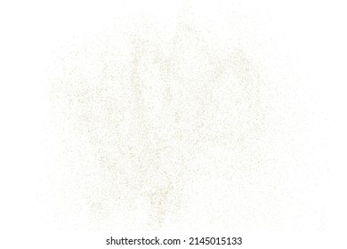 Gold Glitter Texture Isolated on White. Amber Particles Color. Celebratory Background. Golden Explosion of Confetti. Design Element. Digitally Generated Image. Vector Illustration, EPS 10.