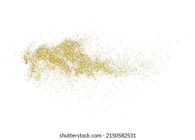 Textura Glitter De Oro Aislada En Blanco. Secuencias de colores doradas. Fondo Celebratorio. Explosión Dorada De Confetti. Ilustración De Vectores, Eps 10.