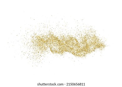 Gold Glitter Texture Isolated On White. Goldish Color Sequins. Celebratory Background. Golden Explosion Of Confetti. Vector Illustration, Eps 10.