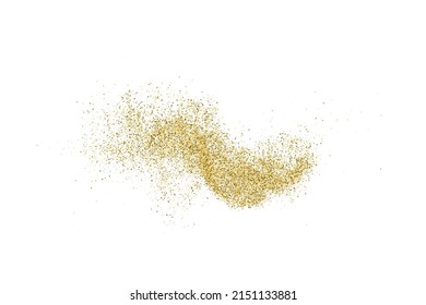 Textura Glitter De Oro Aislada En Blanco. Secuencias de colores doradas. Fondo Celebratorio. Explosión Dorada De Confetti. Ilustración De Vectores, Eps 10.