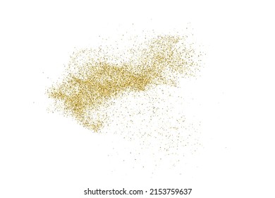 Gold Glitter Texture Isolated On White. Goldish Color Sequins. Celebratory Background. Golden Explosion Of Confetti. Vector Illustration, Eps 10.