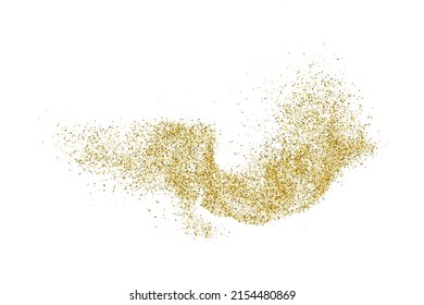 Textura Glitter De Oro Aislada En Blanco. Secuencias de colores doradas. Fondo Celebratorio. Explosión Dorada De Confetti. Ilustración De Vectores, Eps 10.