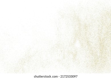 Gold Glitter Texture Isolated on White. Amber Particles Color. Celebratory Background. Golden Explosion of Confetti. Design Element. Digitally Generated Image. Vector Illustration, EPS 10.