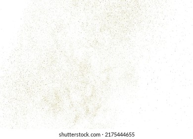 Textura con brillo de oro aislada en blanco. Color de las partículas ámbar. Fondo Celebratorio. Explosión dorada de Confetti. Elemento de diseño. Imagen Generada Digitalmente. Ilustración vectorial, EPS 10.
