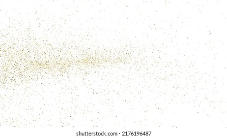 Gold Glitter Texture Isolated on White. Amber Particles Color. Celebratory Background. Golden Explosion of Confetti. Overlay Textured. Digitally Generated Image. Vector Illustration, EPS 10.