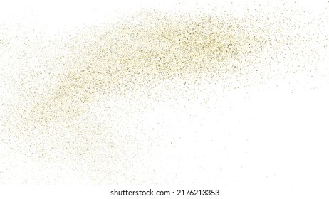 Gold Glitter Texture Isolated on White. Amber Particles Color. Celebratory Background. Golden Explosion of Confetti. Overlay Textured. Digitally Generated Image. Vector Illustration, EPS 10.