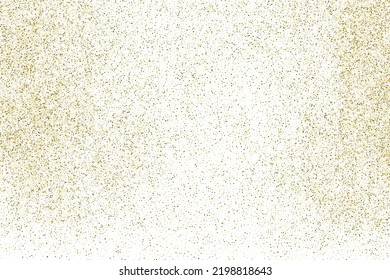 Gold Glitter Texture Isolated On White. Goldish Color Sequins. Golden Explosion Of Confetti. Design Element. Celebratory Background. Vector Illustration, Eps 10.