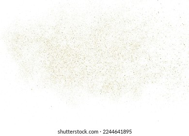 Gold Glitter Texture Isolated on White. Amber Particles Color. Celebratory Background. Golden Explosion of Confetti. Design Element. Digitally Generated Image. Vector Illustration, EPS 10.