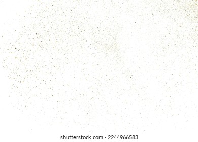 Gold Glitter Texture Isolated on White. Amber Particles Color. Celebratory Background. Golden Explosion of Confetti. Design Element. Digitally Generated Image. Vector Illustration, EPS 10.