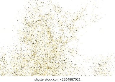 Gold Glitter Texture Isolated On White. Goldish Color Sequins. Celebratory Background. Golden Explosion Of Confetti. Vector Illustration, Eps 10.