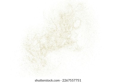 Gold Glitter Texture Isolated on White. Amber Particles Color. Celebratory Background. Golden Explosion of Confetti. Design Element. Digitally Generated Image. Vector Illustration, EPS 10.