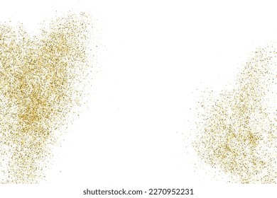 Gold Glitter Texture Isolated On White. Goldish Color Sequins. Golden Explosion Of Confetti. Design Element. Celebratory Background. Vector Illustration, Eps 10.