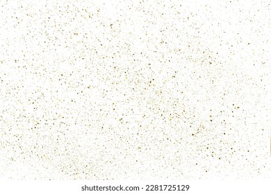 Gold Glitter Texture Isolated on White Background. Golden Splash Silhouette. Amber Particles Color. Sparkles Rain. Vector Illustration, Eps 10.