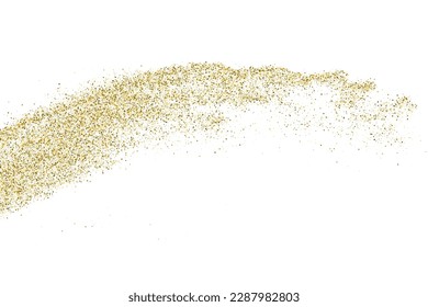 Gold Glitter Texture Isolated On White. Goldish Color Sequins. Golden Explosion Of Confetti. Design Element. Celebratory Background. Vector Illustration, Eps 10.