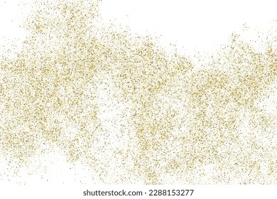 Gold Glitter Texture Isolated On White. Goldish Color Sequins. Golden Explosion Of Confetti. Design Element. Celebratory Background. Vector Illustration, Eps 10.