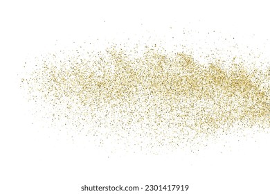 Textura Glitter De Oro Aislada En Blanco. Secuencias de colores doradas. Explosión Dorada De Confetti. Elemento de diseño. Fondo Celebratorio. Ilustración De Vectores, Eps 10.