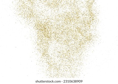 Gold Glitter Texture Isolated On White. Goldish Color Sequins. Golden Explosion Of Confetti. Design Element. Celebratory Background. Vector Illustration, Eps 10.