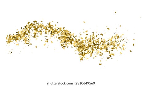 Textura Glitter De Oro Aislada En Blanco. Secuencias de colores doradas. Explosión Dorada De Confetti. Elemento de diseño. Fondo Celebratorio. Ilustración De Vectores, Eps 10.