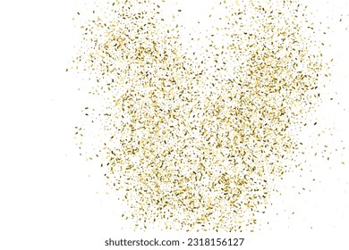 Textura Glitter De Oro Aislada En Blanco. Secuencias de colores doradas. Explosión Dorada De Confetti. Elemento de diseño. Fondo Celebratorio. Ilustración De Vectores, Eps 10.