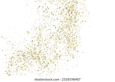 Textura Glitter De Oro Aislada En Blanco. Secuencias de colores doradas. Explosión Dorada De Confetti. Elemento de diseño. Fondo Celebratorio. Ilustración De Vectores, Eps 10.