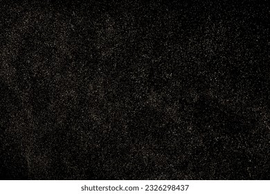 Gold Glitter Texture Isolated on Black Background. Golden stardust. Amber Particles Color. Sparkles Rain. Vector Illustration, Eps 10.