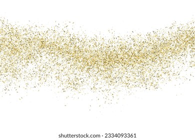 Gold Glitter Texture Isolated On White. Goldish Color Sequins. Golden Explosion Of Confetti. Design Element. Celebratory Background. Vector Illustration, Eps 10.