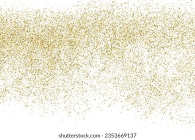 Textura Glitter De Oro Aislada En Blanco. Secuencias de colores doradas. Explosión Dorada De Confetti. Elemento de diseño. Fondo Celebratorio. Ilustración De Vectores, Eps 10.