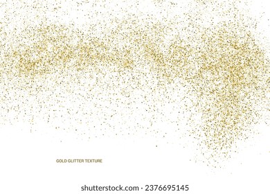 Textura Glitter De Oro Aislada En Blanco. Secuencias de colores doradas. Explosión Dorada De Confetti. Elemento de diseño. Fondo Celebratorio. Ilustración De Vectores, Eps 10.