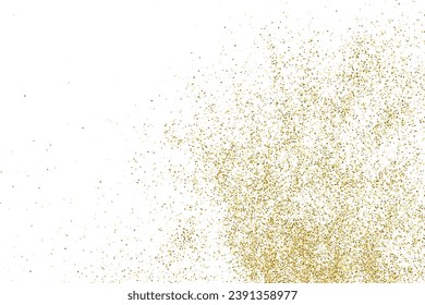 Textura Glitter De Oro Aislada En Blanco. Secuencias de colores doradas. Explosión Dorada De Confetti. Elemento de diseño. Fondo Celebratorio. Ilustración De Vectores, Eps 10.