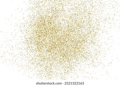 Gold Glitter Texture Isolated On White. New Year, Christmas Background. Amber Particles Color. Celebratory Party. Golden Explosion Of Confetti. Vector Illustration, Eps 10.
