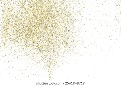 Gold Glitter Texture Isolated On White. New Year, Christmas Background. Amber Particles Color. Celebratory Party. Golden Explosion Of Confetti. Vector Illustration, Eps 10.