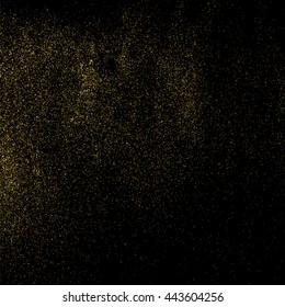 Gold glitter texture isolated on black. Celebratory background. Golden explosion of confetti. Vector illustration,eps 10.