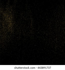 Gold glitter texture isolated on black. Celebratory background. Golden explosion of confetti. Vector illustration,eps 10.