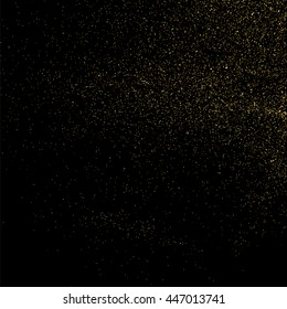 Gold glitter texture isolated on black. Celebratory background. Golden explosion of confetti. Vector illustration,eps 10.