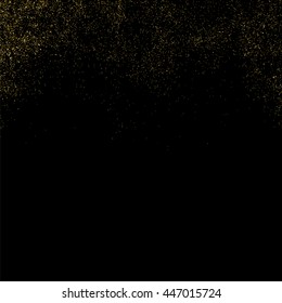 Gold glitter texture isolated on black. Celebratory background. Golden explosion of confetti. Vector illustration,eps 10.