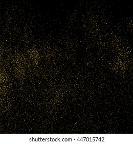 Gold glitter texture isolated on black. Celebratory background. Golden explosion of confetti. Vector illustration,eps 10.