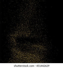 Gold glitter texture isolated on black. Celebratory background. Golden explosion of confetti. Vector illustration,eps 10.
