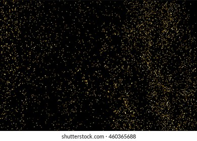 Gold glitter texture isolated on black. Celebratory background. Golden explosion of confetti. Vector illustration,eps 10.
