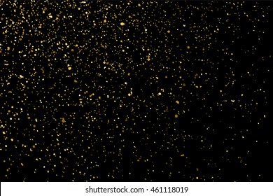 Gold glitter texture isolated on black. Celebratory background. Golden explosion of confetti. Vector illustration,eps 10.