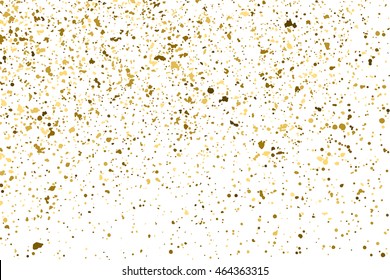 Gold glitter texture isolated on white. Golden color of winners. Aureate abstract particles on ofay substrate. Explosion of confetti shine. Celebratory background. Vector illustration,eps 10.